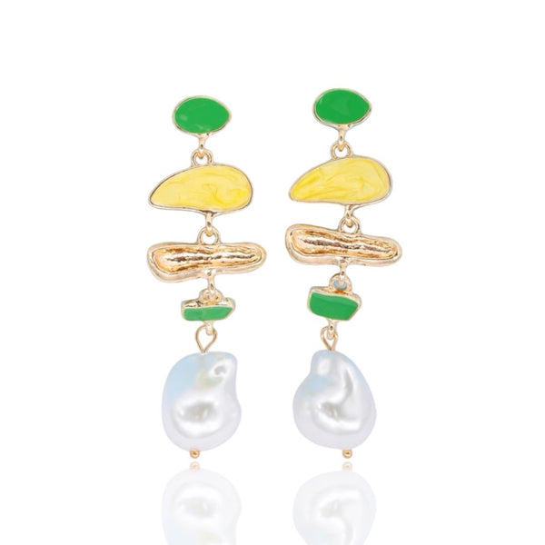 Layered Baroque Pearl Drop Earrings