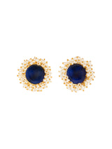 Blue Cluster Pearl Earrings