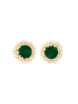 Cluster Perle Green Earrings