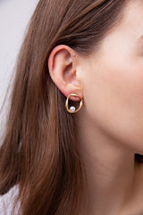Pearl Hoop Drop Earrings