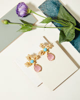 Caviar Perle Rose Earrings