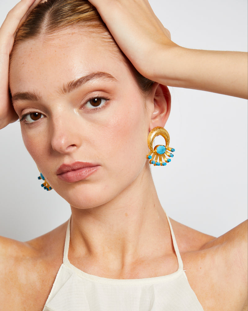 Peacock Mini Bleu Earrings