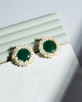 Cluster Perle Green Earrings