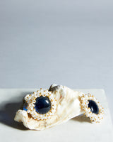 Cluster Pearl Blue Earrings