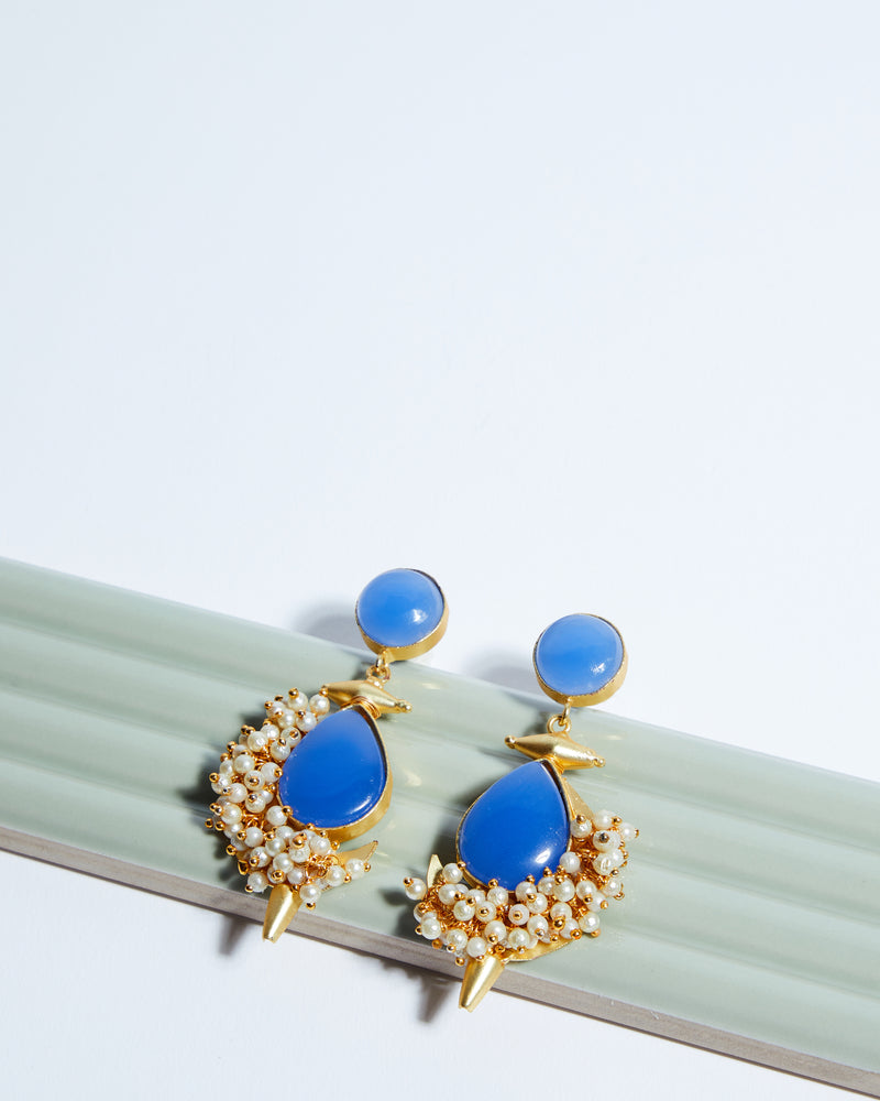 Blue Perle Earrings