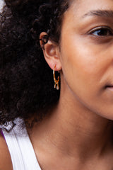 Melting Gold Hoop Crystal Earrings