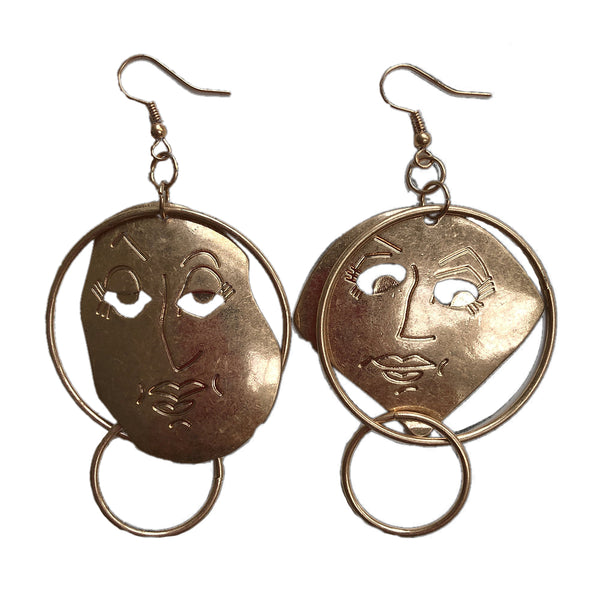 His and Hers Face Drop Earrings