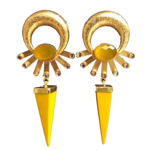 Peacock Giallo Earrings