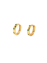 Cosmic Emerald Huggie Earrings